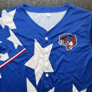 Gwinnett Stripers MiLB Baseball Jersey Mens XL Blue Excellent Stars America